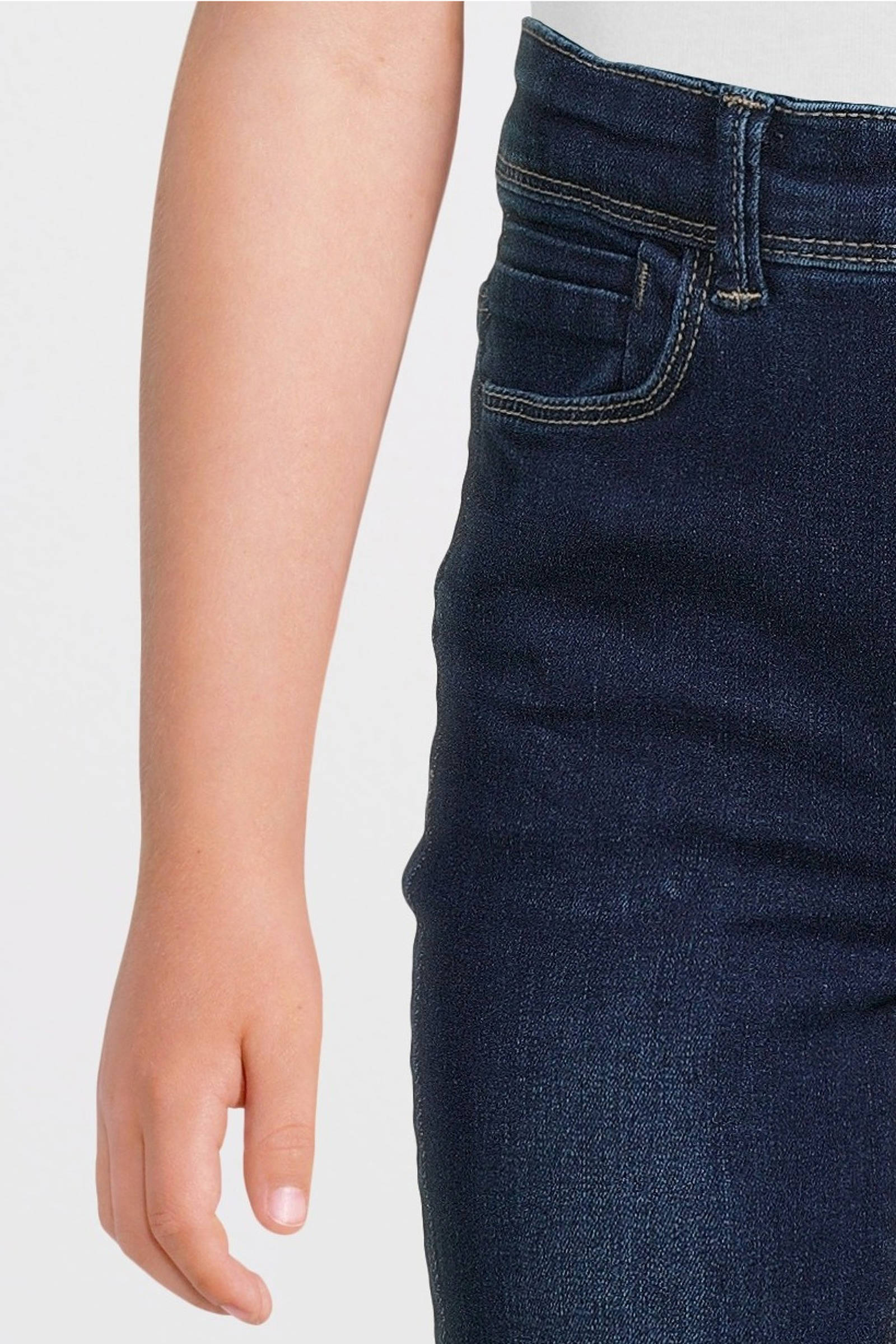 NAME IT high waist skinny jeans NKFPOLLY dark blue denim