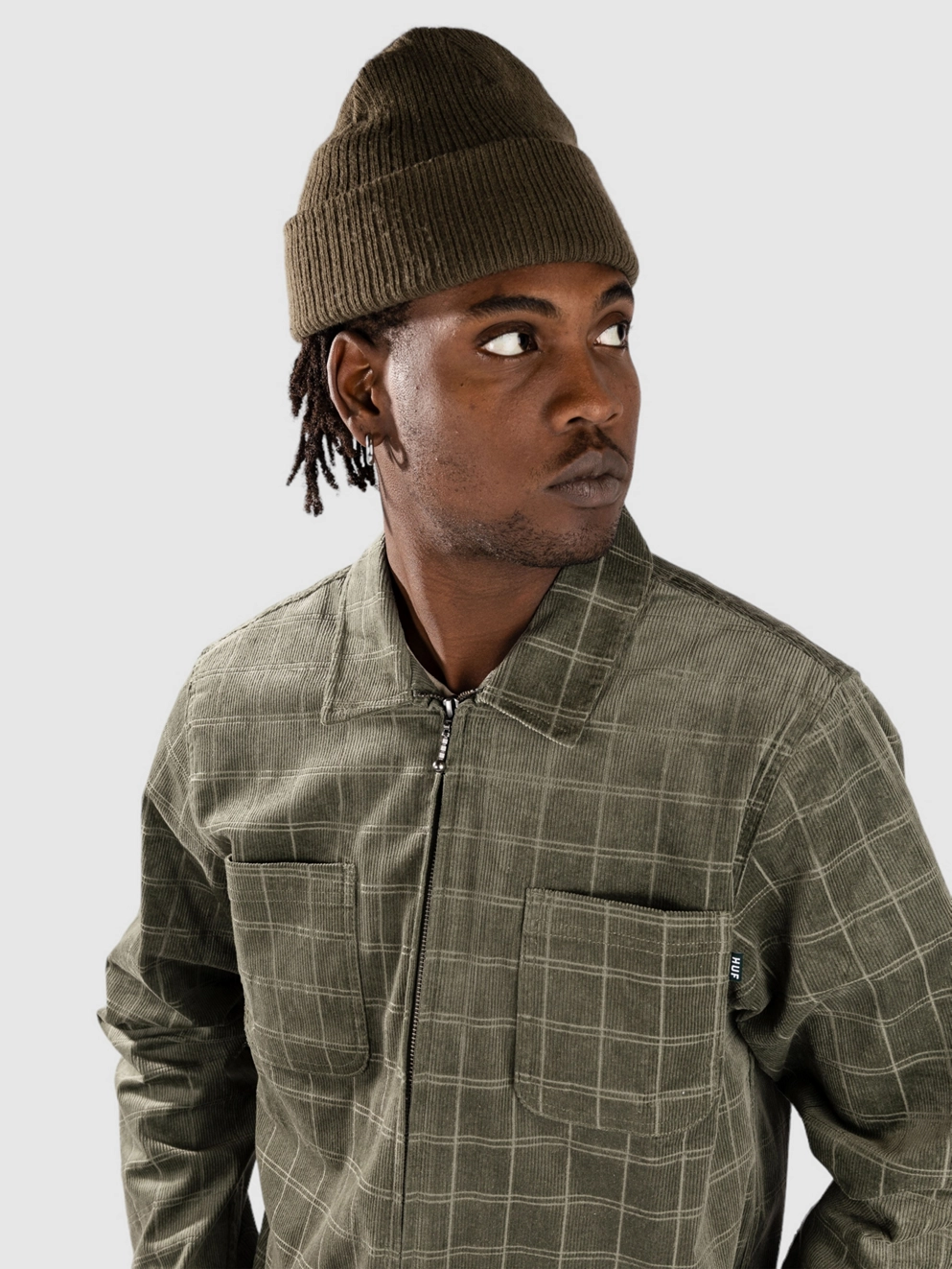 HUF Trenton Zip Shacket Jacket olive