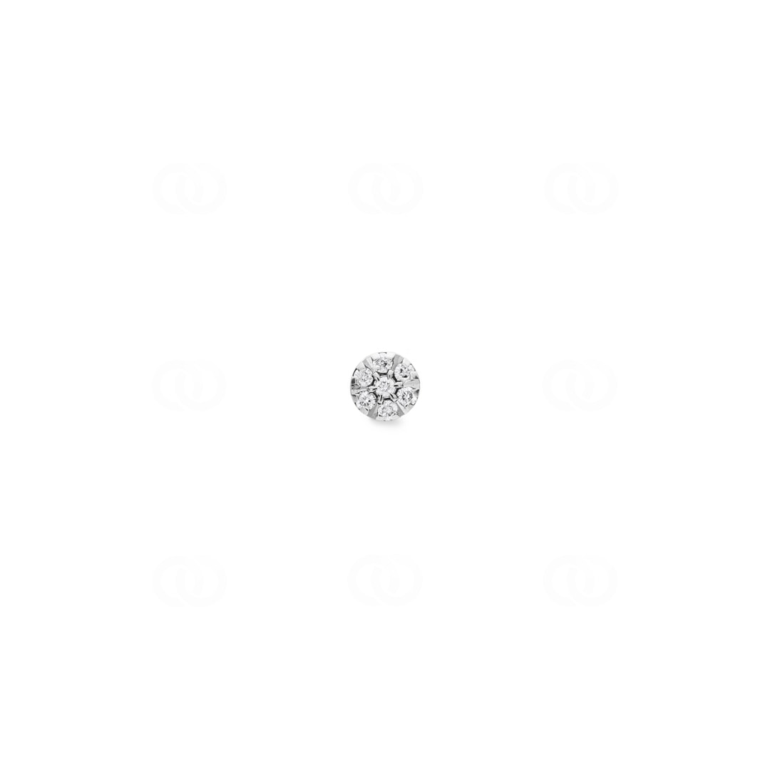 Nasenstecker Winkel 750/18 K Weissgold mit Diamanten 0.02ct H/Si