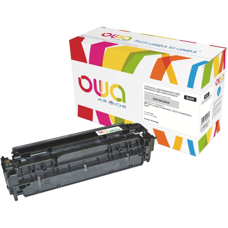 Toner Owa compatible HP 305A-CE410A noir pour imprimante laser