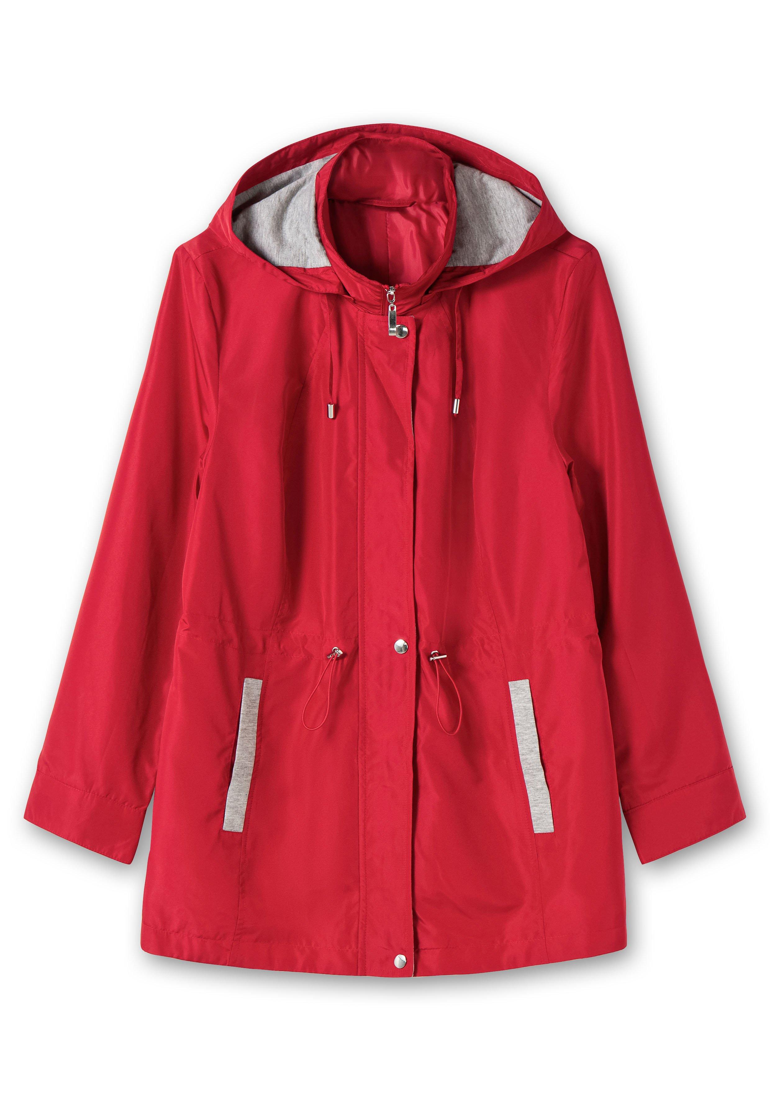 Übergangsjacke mit Kapuze und Kontrastdetails