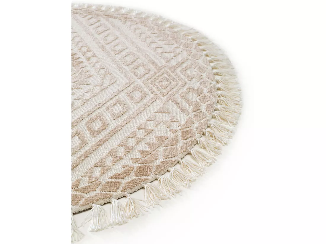Tapis rond Elias Beige ø 150 cm rond