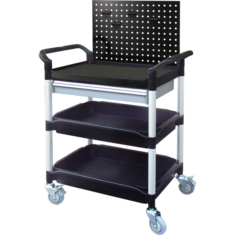 Deltach werkplaatstrolley met lade en achterwand