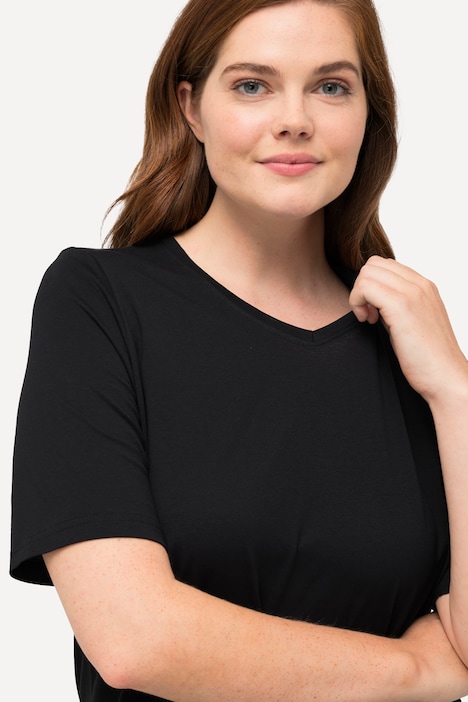 T-Shirts, 2er-Pack, V-Ausschnitt, Halbarm, Biobaumwolle