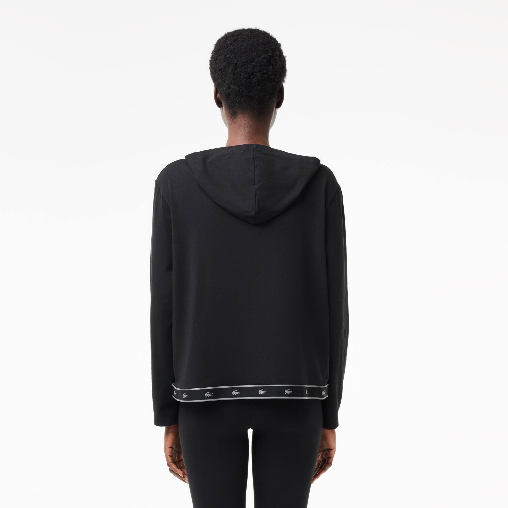 Sweatshirt d'intérieur zippé en coton stretch Vêtements d’intérieur & de nuit - Noir - Lacoste - Femme