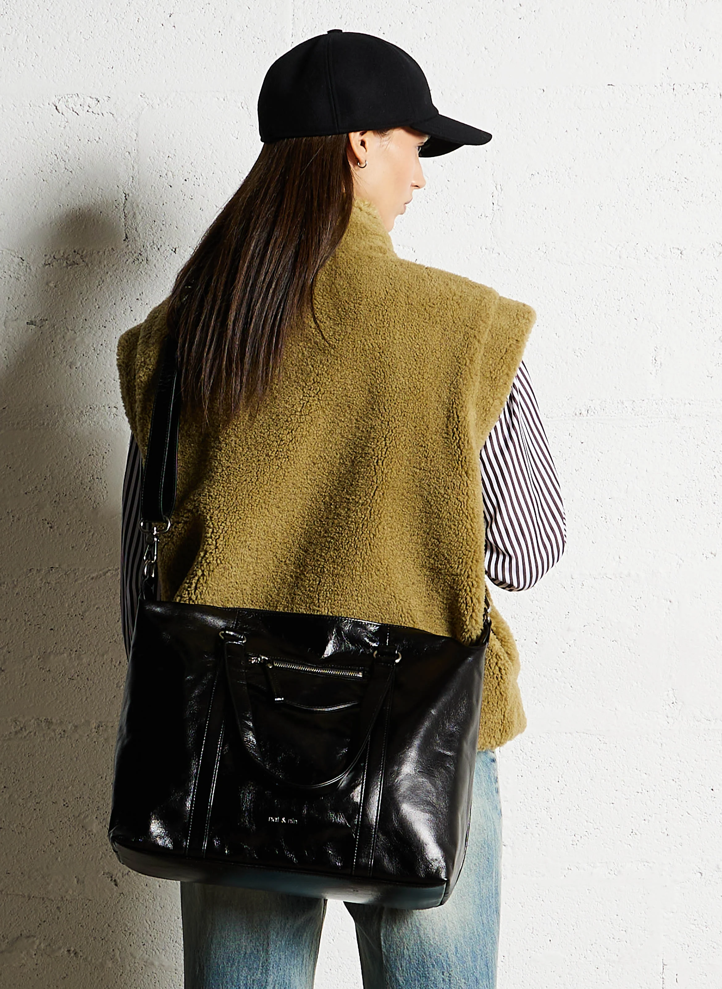THYLANE - Sac porté épaule en cuir | Noir