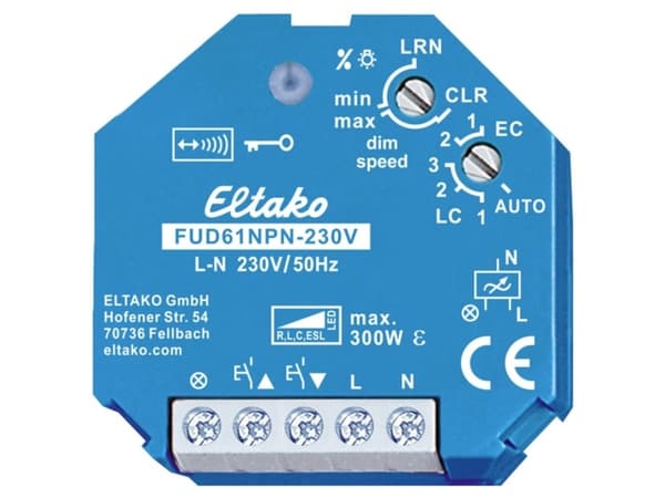Eltako FUD61NPN-230V Funk/Trådløs Aktuator Dæmperkontakt Planforsænket