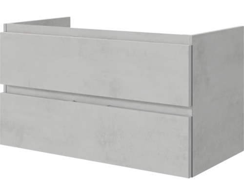 Pelipal Serie 4035 badkamermeubelset, BxHxD 90 x 200 x 43,5 cm, grijze fronten. 3-delige badkamermeubelset bestaande uit een witte keramische wastafel, badmeubel en spiegelkast met LED-verlichting.