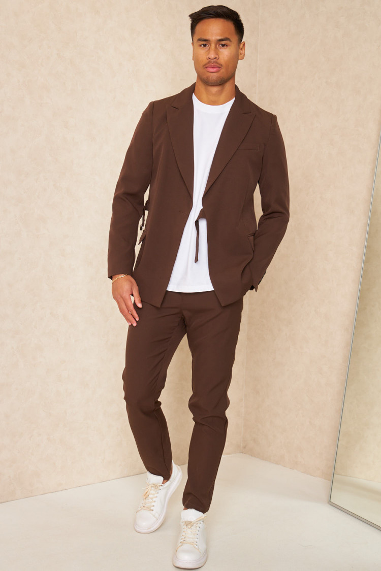 Costume 2 pièces blazer + pantalon marron