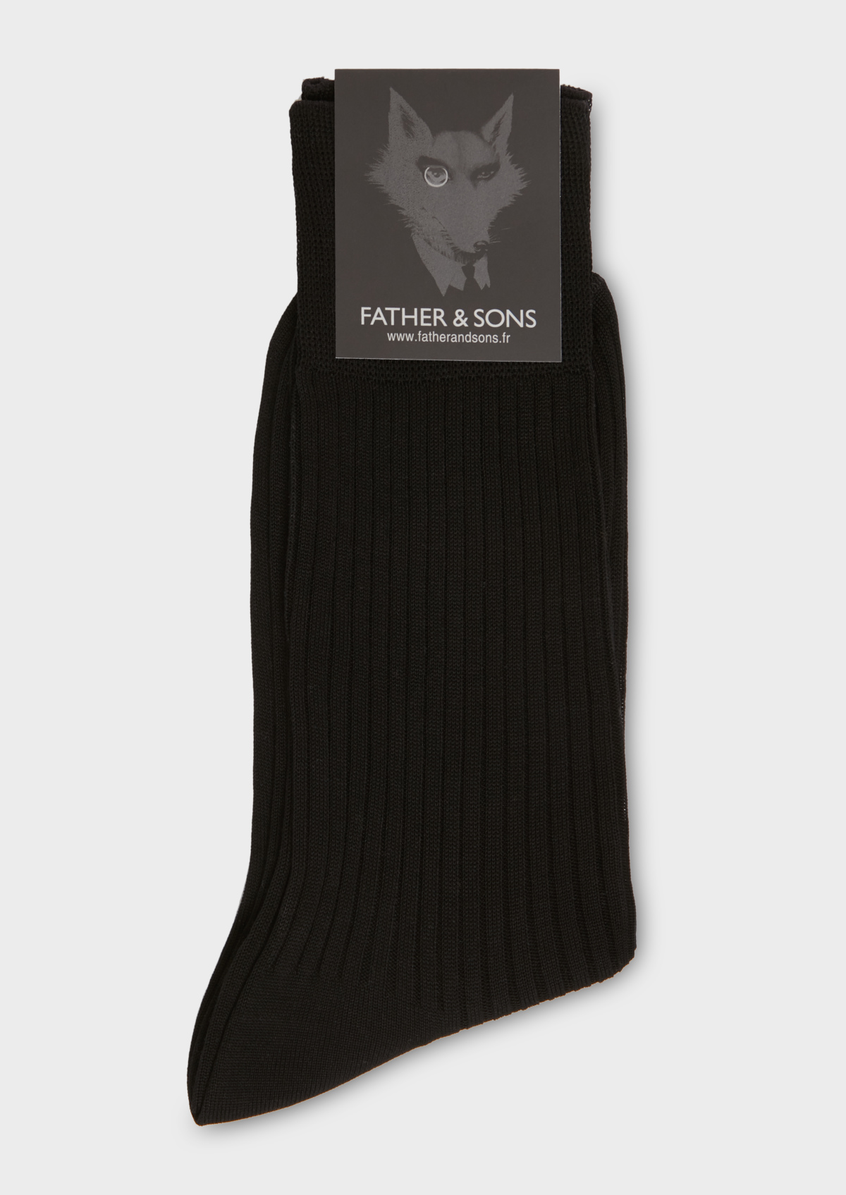 Chaussettes en coton fil d'Ecosse uni noir