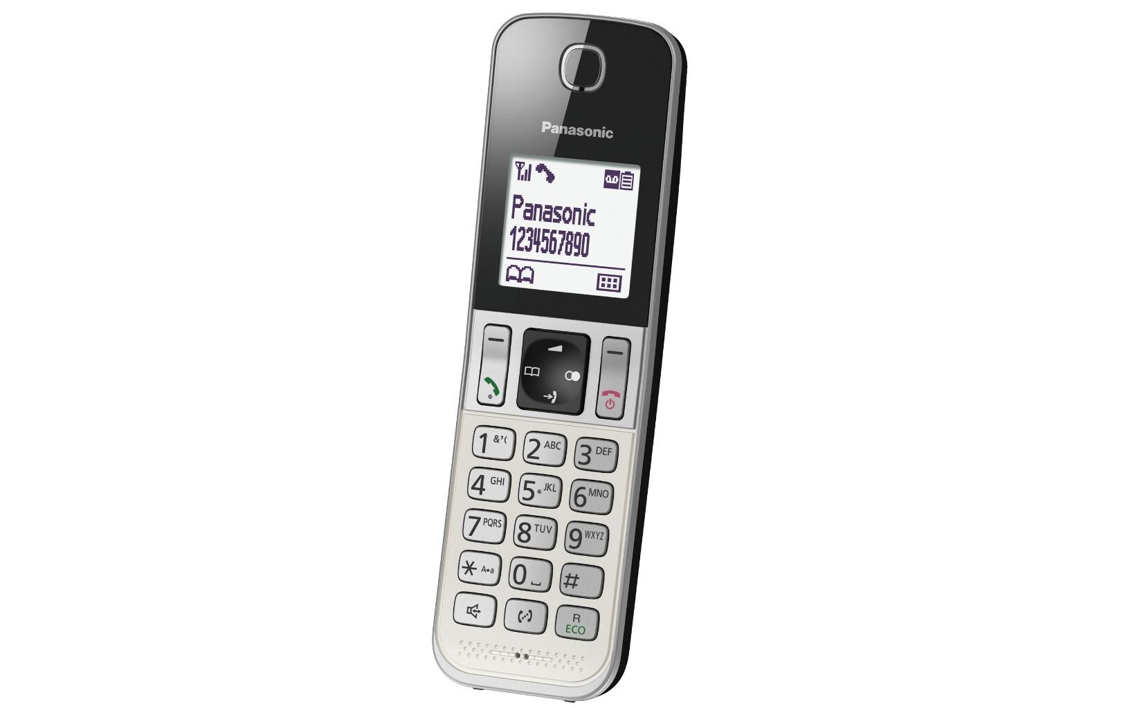 Schnurlostelefon KX-TGD320SLW Schwarz/SilberDigitales Schnurlostelefon mit integriertem Anrufbeantworter