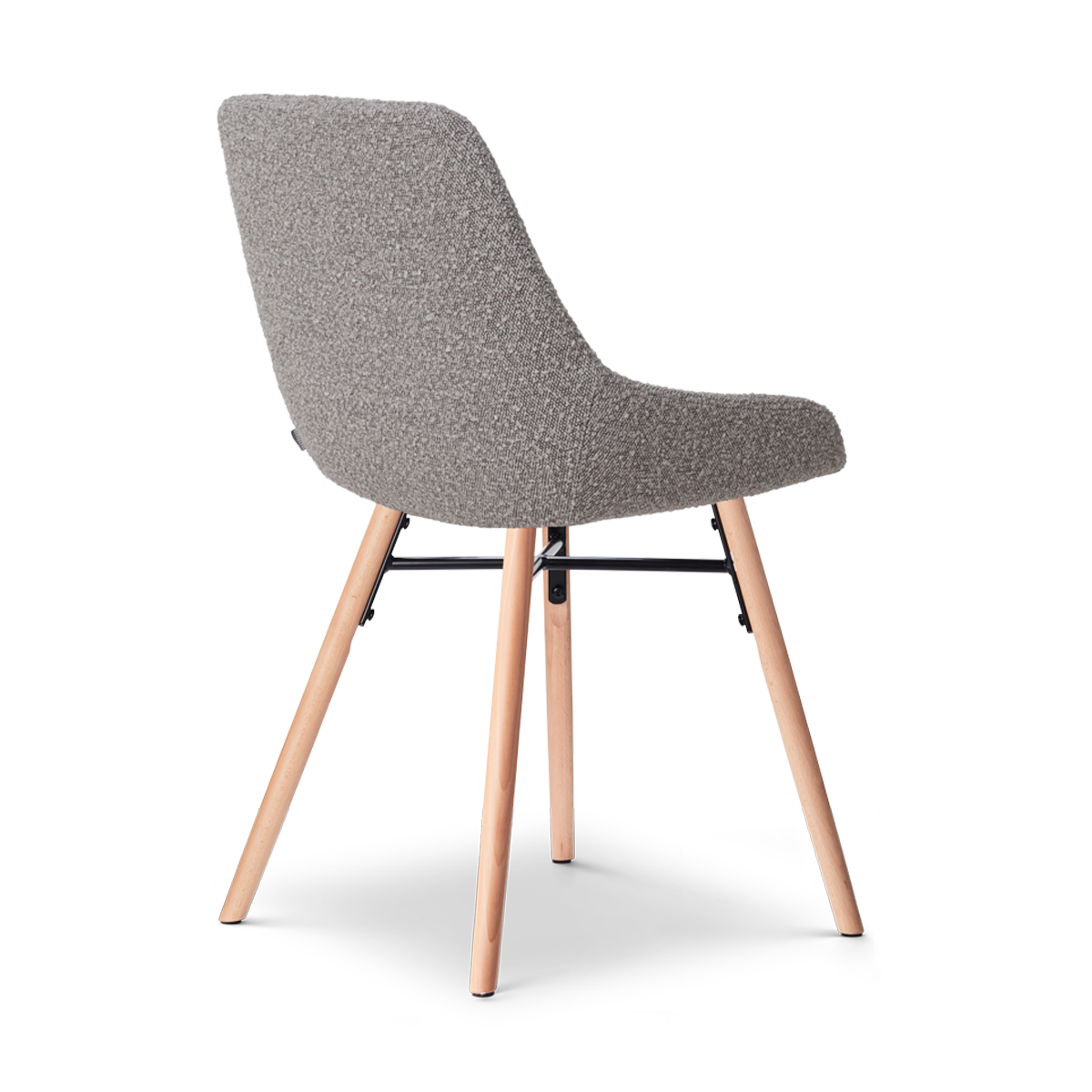 Eetkamerstoel Nena-Isa bouclé taupe - naturel onderstel