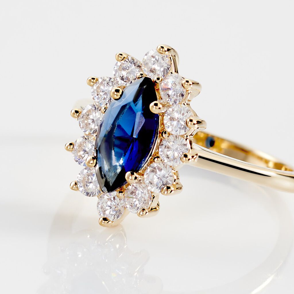 Bague Lisea Plaqué Or Jaune Verre Et Oxyde De Zirconium