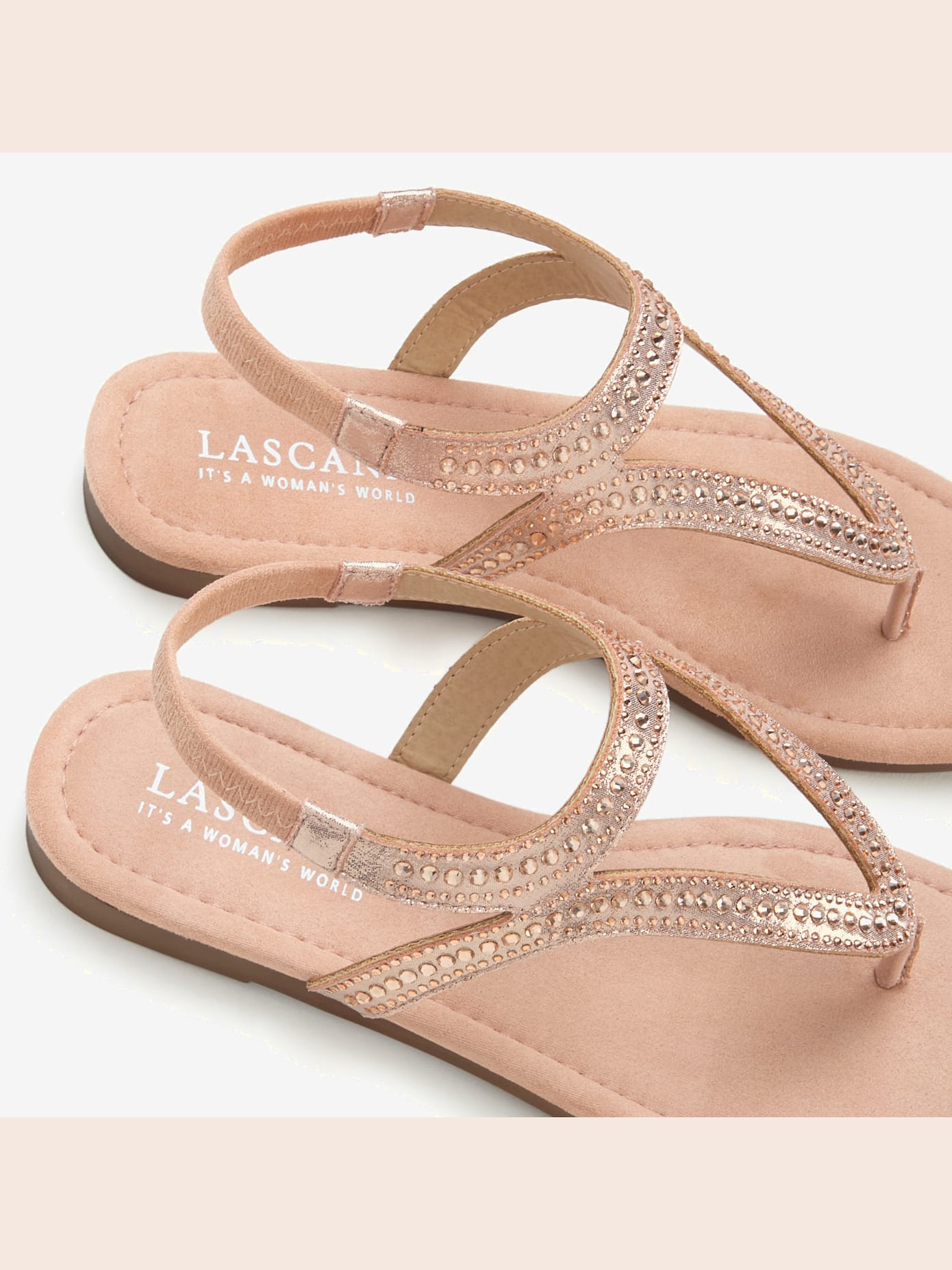 Tongs superbes entredoigts recouverts de strass