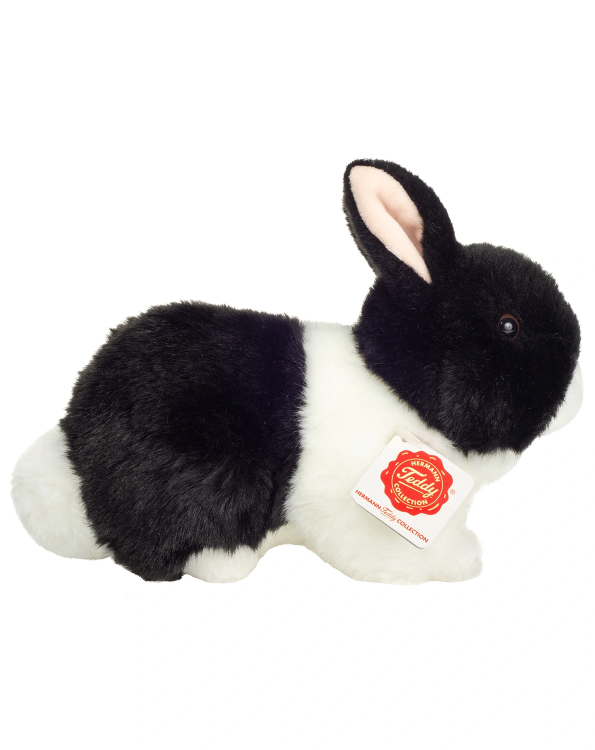 Kuscheltier HASE (23 cm) in schwarz/weiß