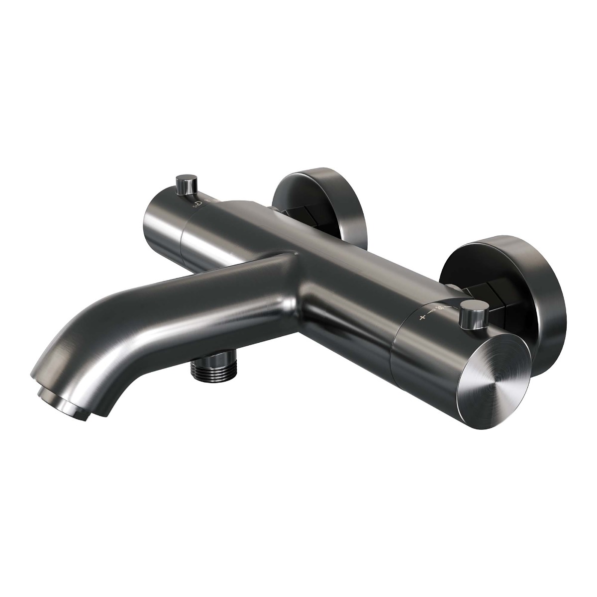Brauer Gunmetal Edition thermostatische badkraan met wandhouder en staafhanddouche gunmetal geborsteld PVD