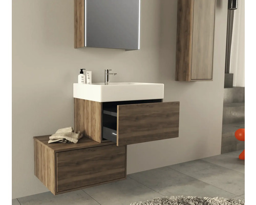 Jungborn wastafelmeubel NOVE BxHxD 60 x 30 x 46 cm Frontkleur notenhout mat 55765
