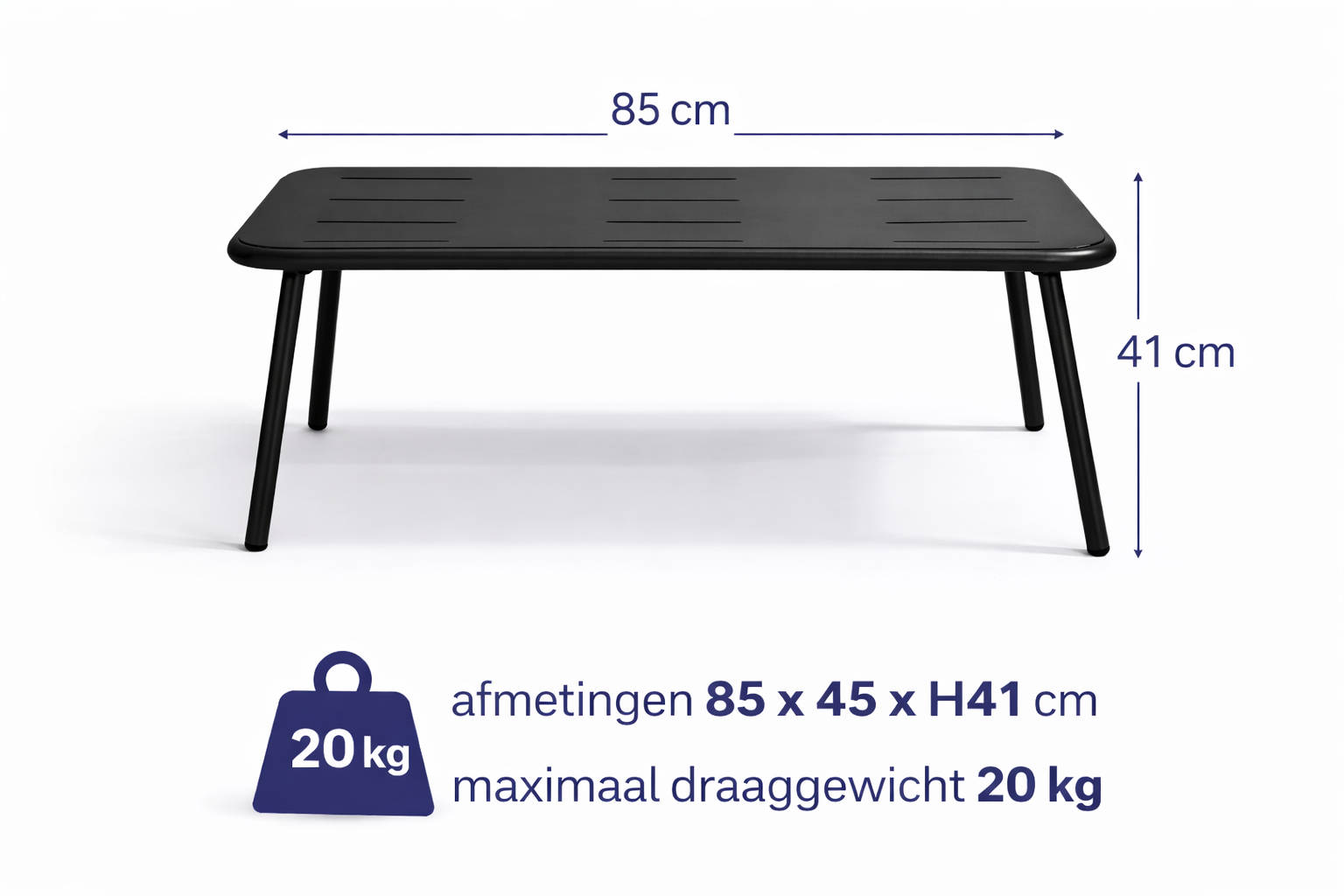 HEM 4-persoons stalen loungeset - Black