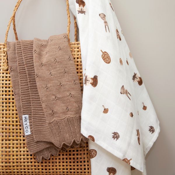 Meyco Forest Animals Swaddle - 2 Stuks - Toffee