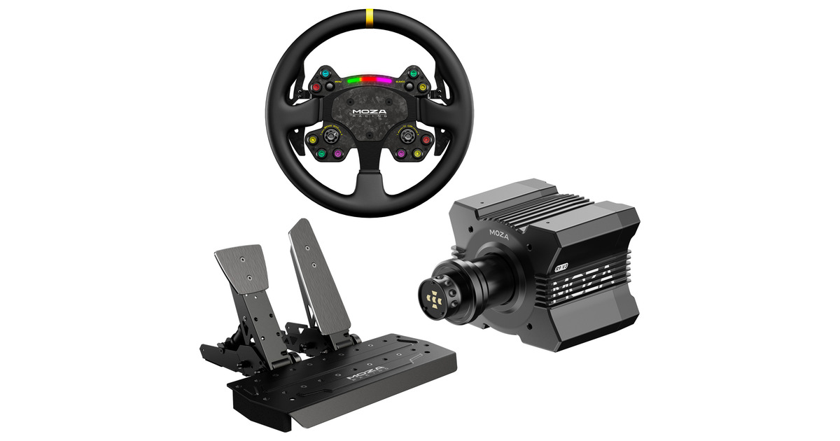 MOZAR9 V3 +RS V2 + SR-P bundel  (Zwart, Basis, stuur en pedalen)