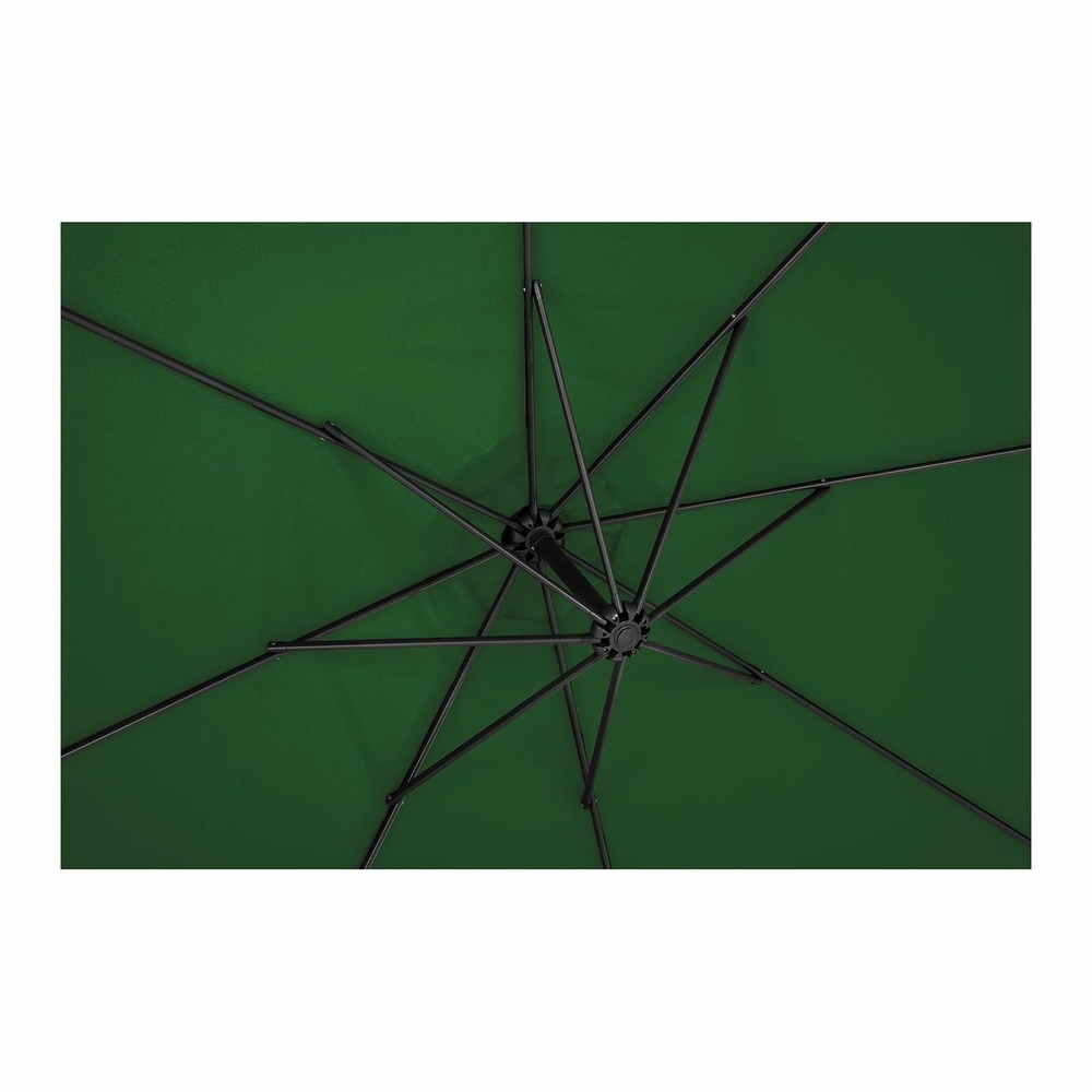 Parasol déporté - vert - rond - diamètre 300 cm - inclinable
