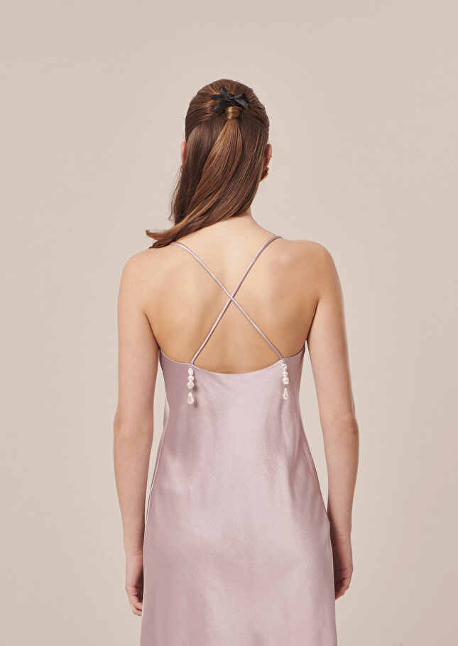 Robe Reaneviolette en satin fluide