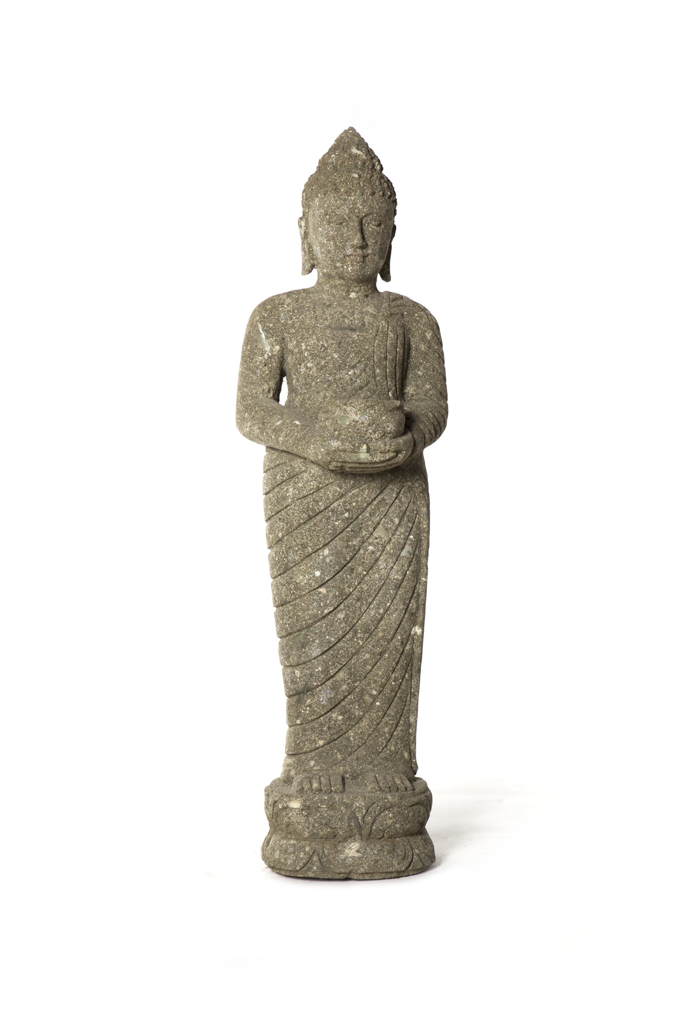 Naturstein 'Buddha' Behälter, grau, T 25 cm, B 40 cm, H 125 cm von fischer's lagerhaus