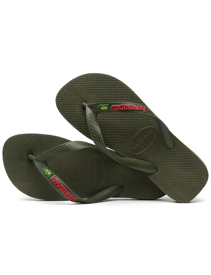 Brazil Logo Green Flip Flops