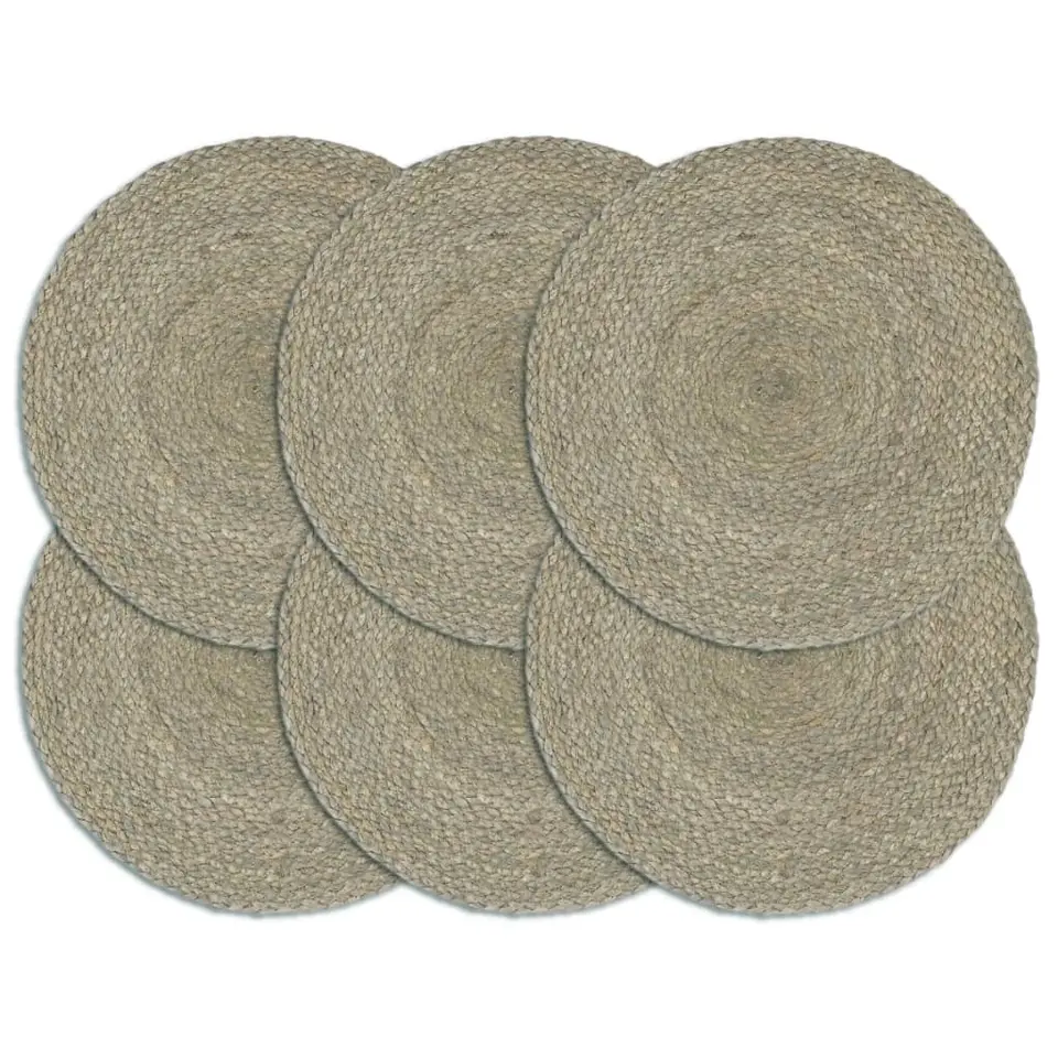 vidaXL - Placemat - Grijs - Jute - 6 stuks