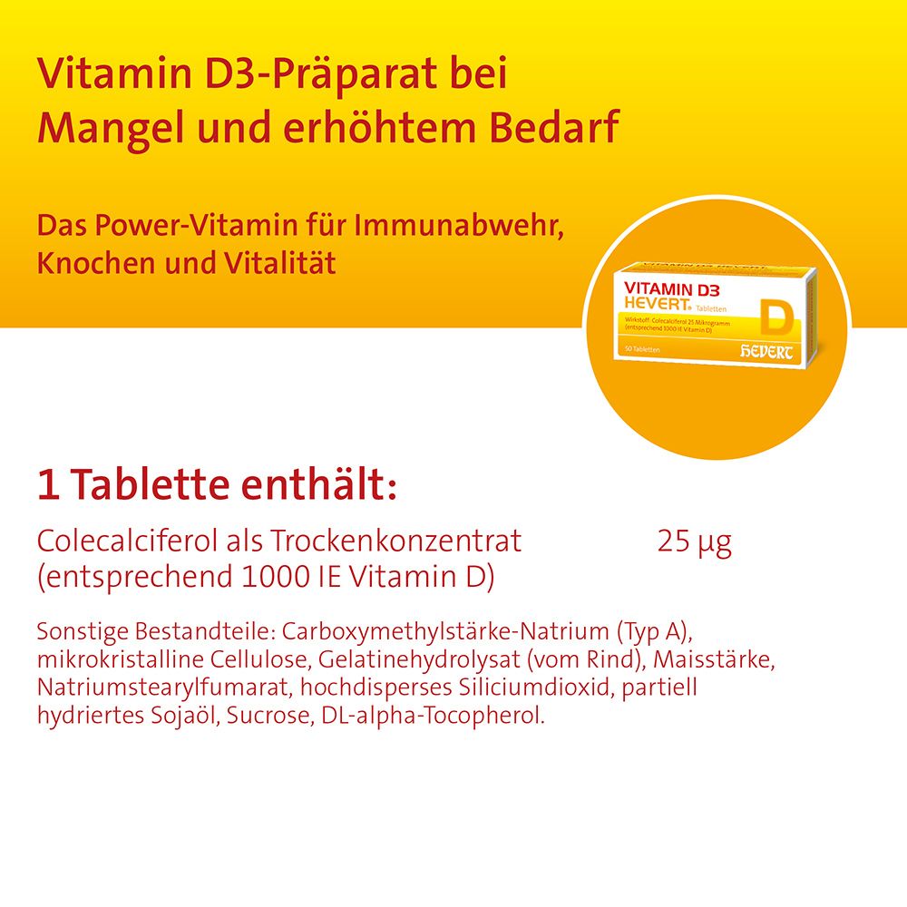 VITAMIN D3 HEVERT® 1000 IE*