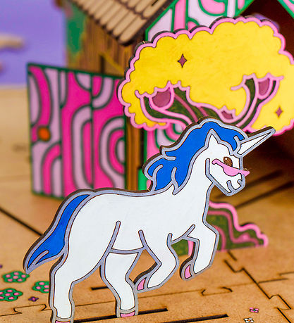 Crateit Kreatives Spielset - Einhorn - Holz - Regenbogenfreunde