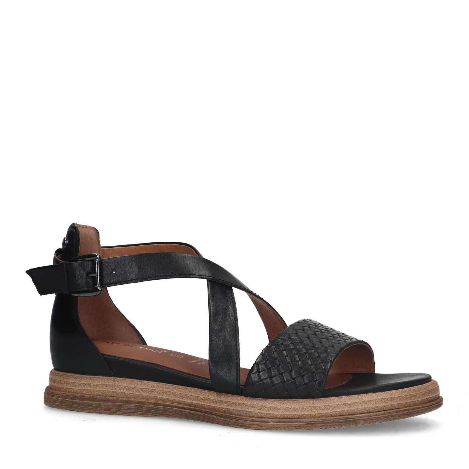 Zwarte leren sandalen