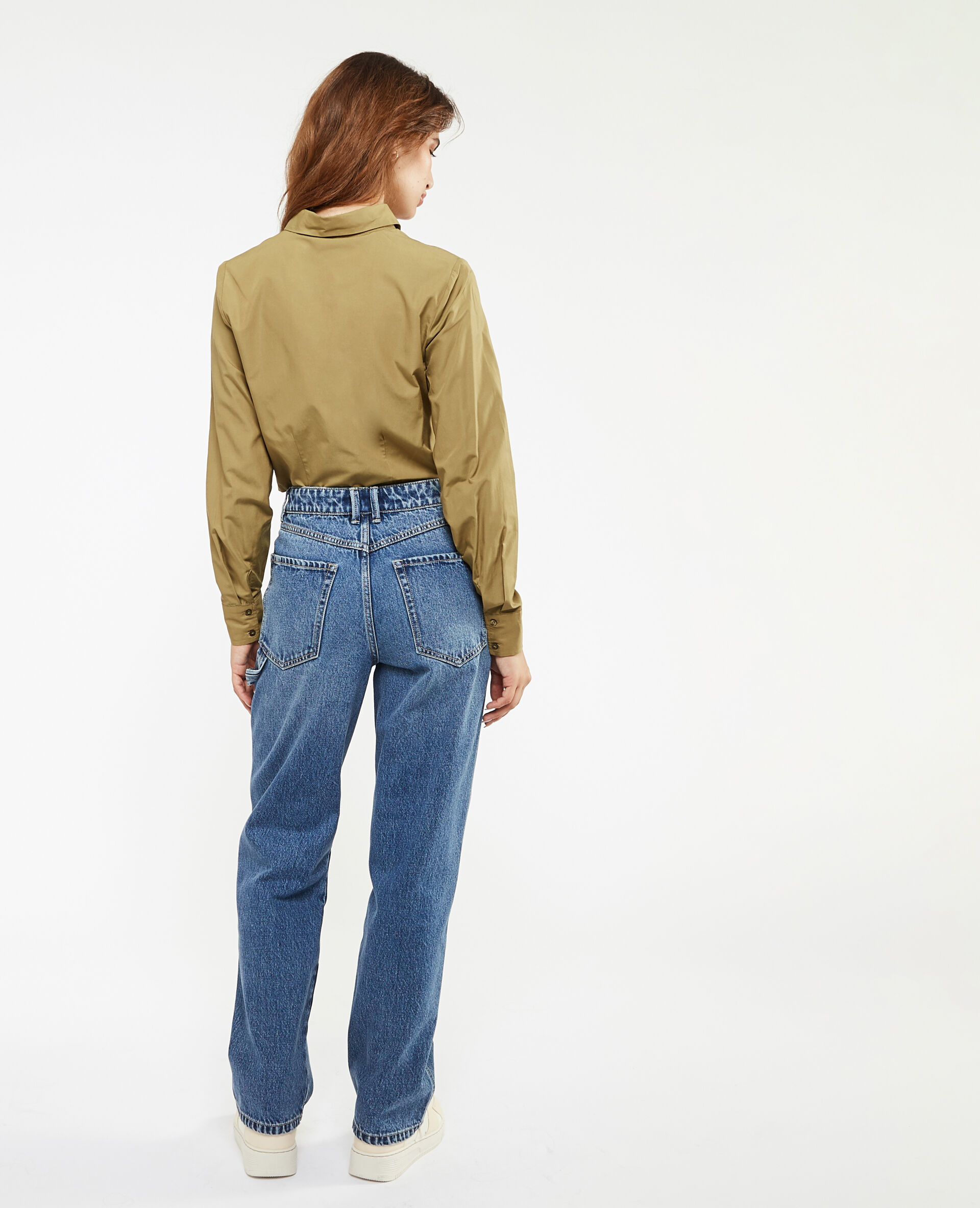 Jean droit taille haute - Bleu