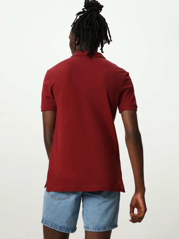 Camisa polo básica - cor bordô