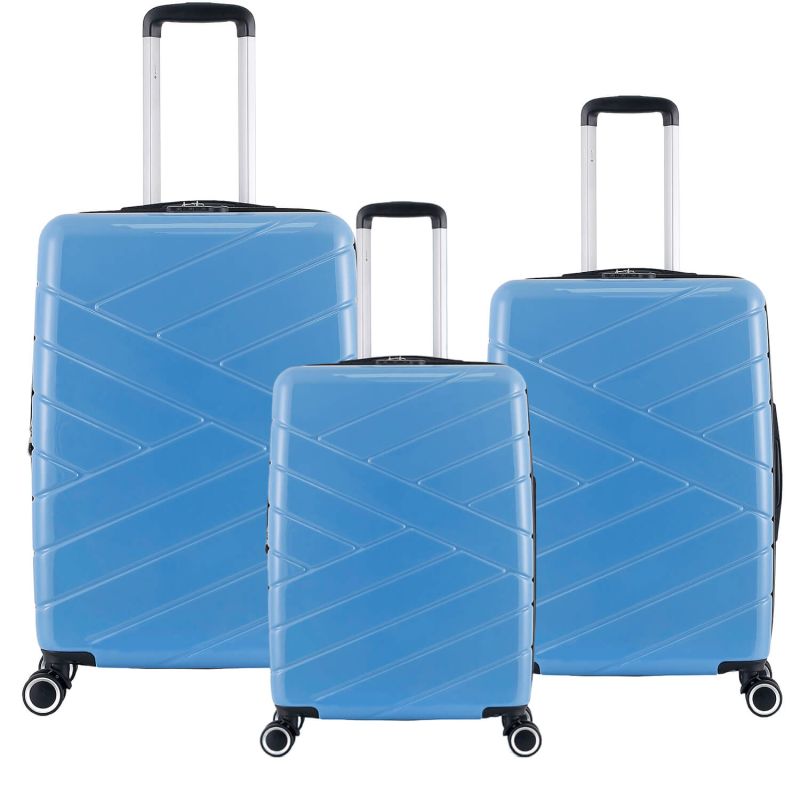Lot de 3 valises rigides 395 Extensibles 55, 66 et 76 cm Bleu