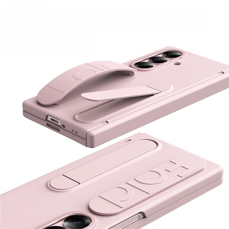 Samsung Galaxy Z Fold7 Soft Touch Hardcase Schutzhülle mit Handschlaufe   Kickstand Aufsteller - Rosa