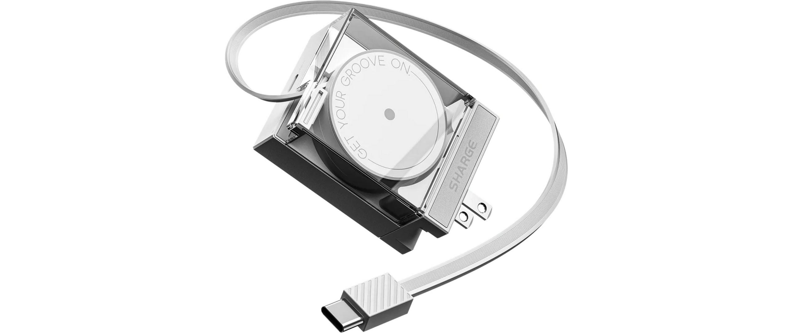 USB-Wandladegerät Retractable 65 WeissEinziehbares Kabel, klappbare Stecker, 65 W maximale Leistung