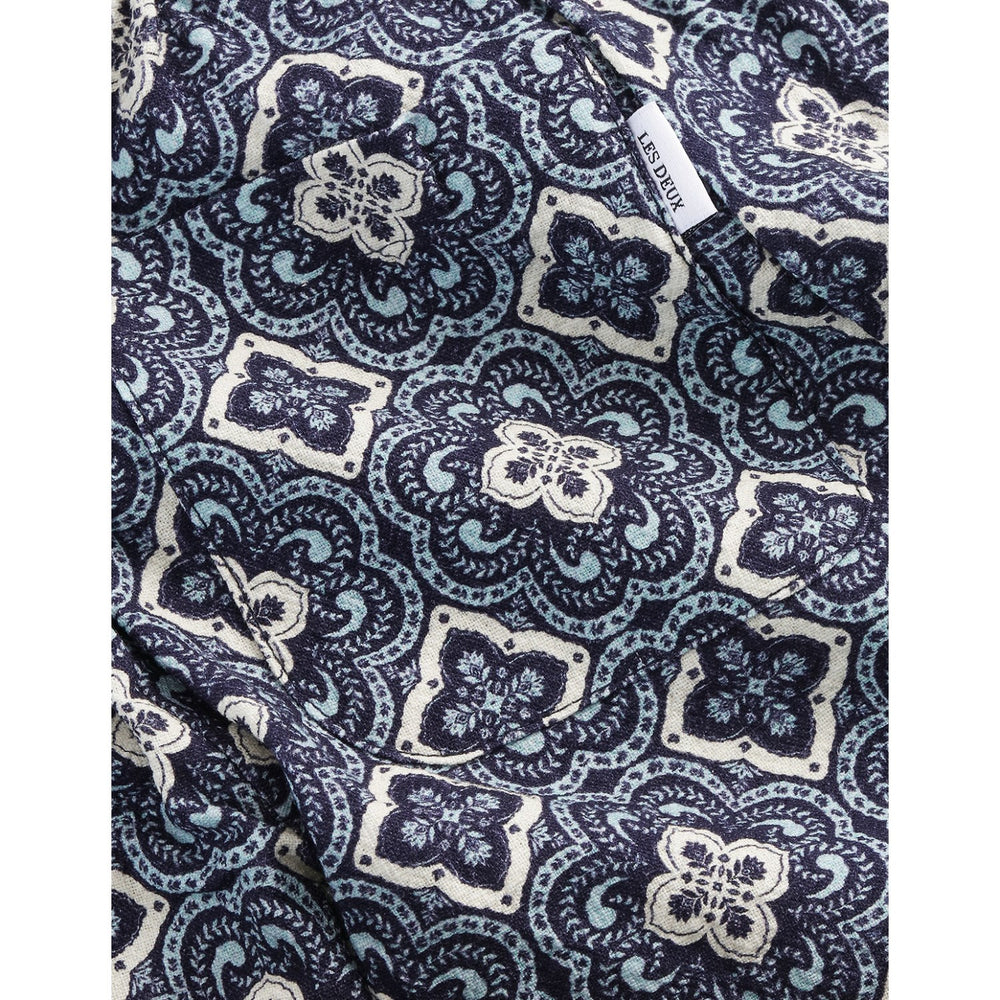 Køb Les Deux Kids Blue Fog Harry Arabesque AOP Shorts