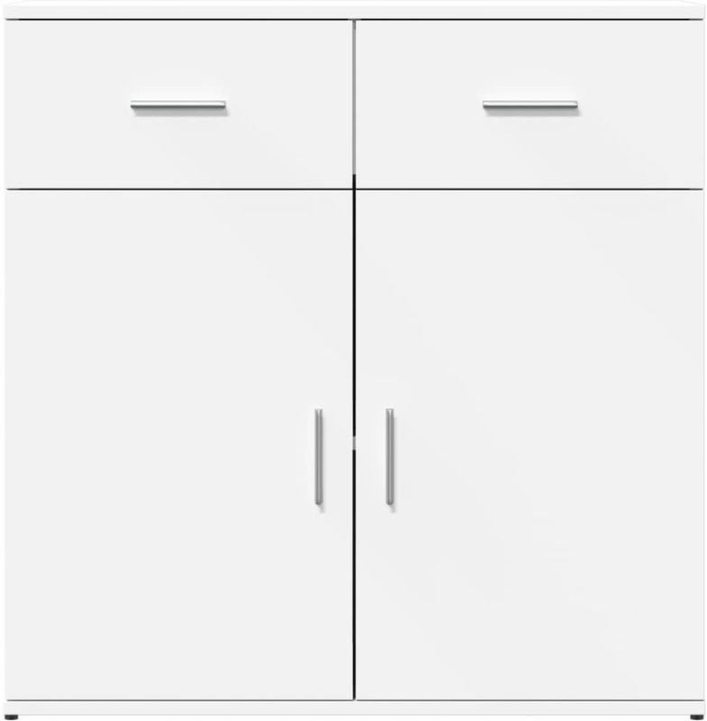 vidaXL - Dressoirs - Wit - Bewerkt Hout - Set van 2