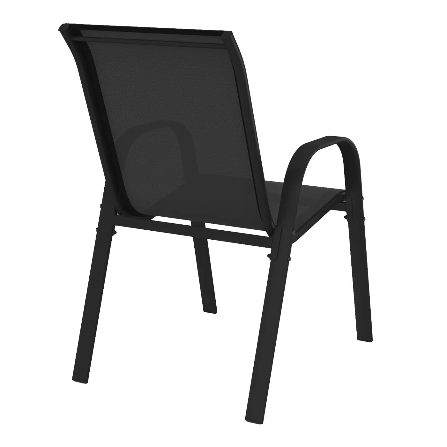 Lot de 4 chaises de jardin LYMA métal et textilène empilables noires