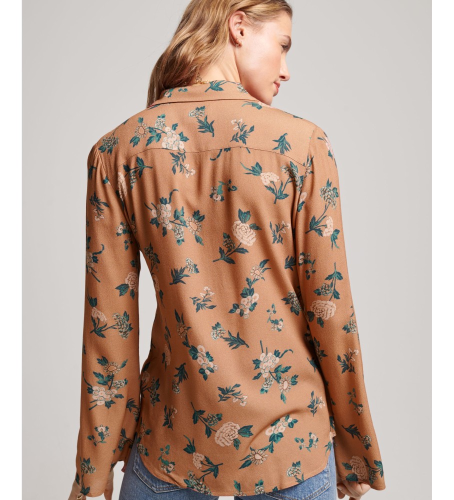Camisa marrom anos setenta da Superdry Studios