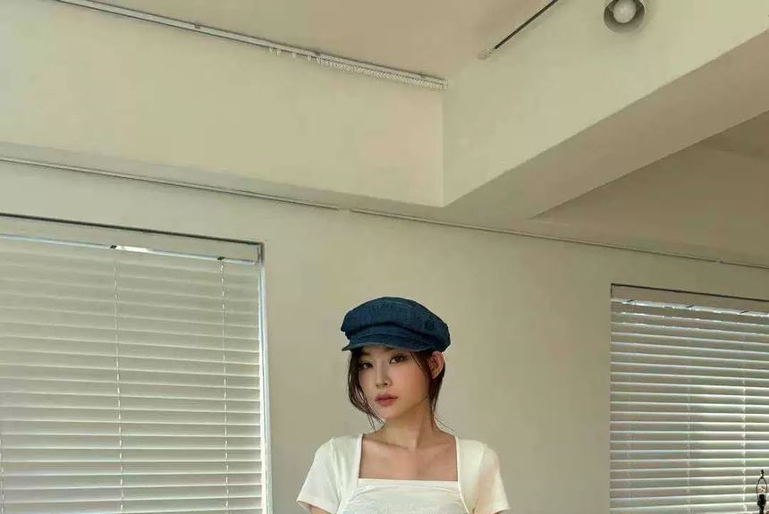 Seoulchic - Monotone cargobroek met trekkoord