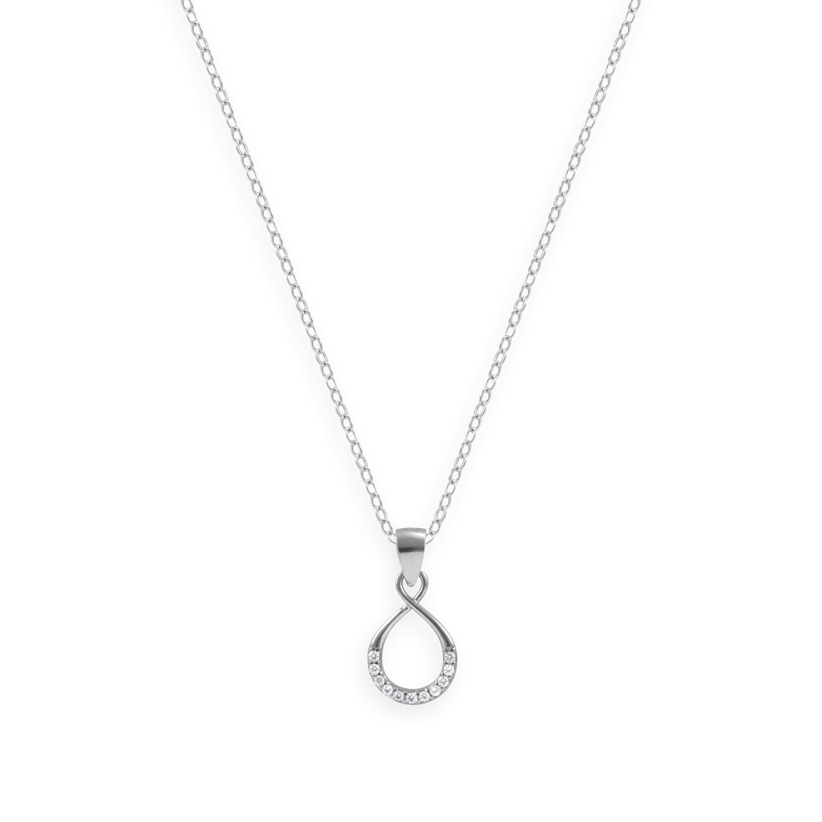 Collier en argent 925 rhodié avec oxydes de zirconium
