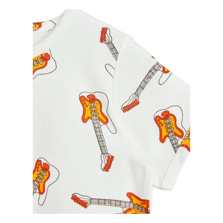 Mini Rodini T-Shirt Coton Bio Guitare | Blanc
