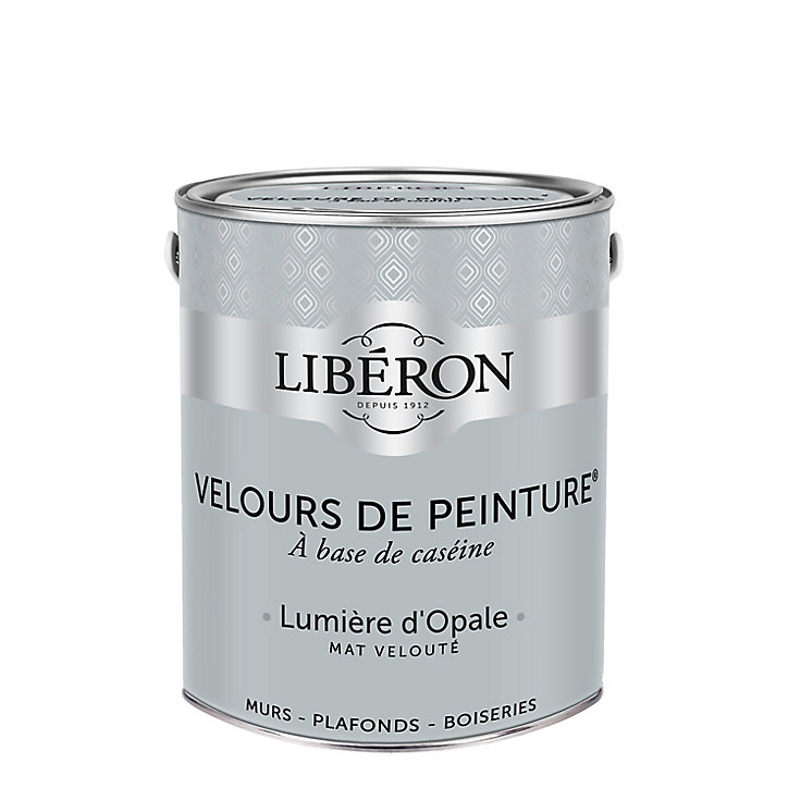 Peinture murs, plafonds et boiseries Velours de peinture gris lumiere d'opale Libéron 2,5L