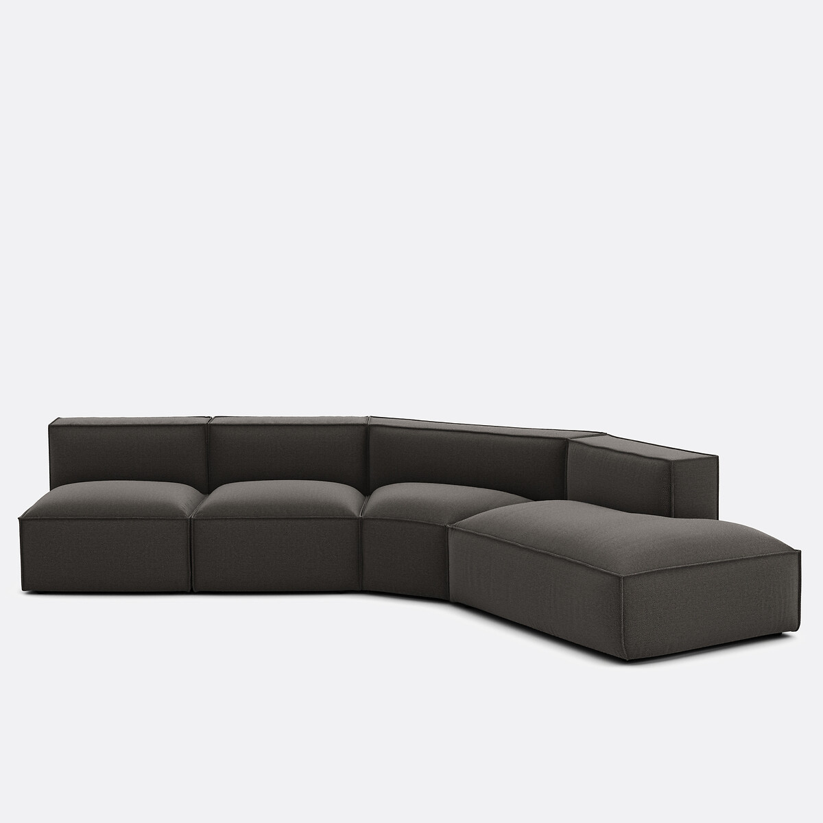 LA REDOUTE INTERIEURS<br>Canto aberto modular, tecido texturizado, Seven