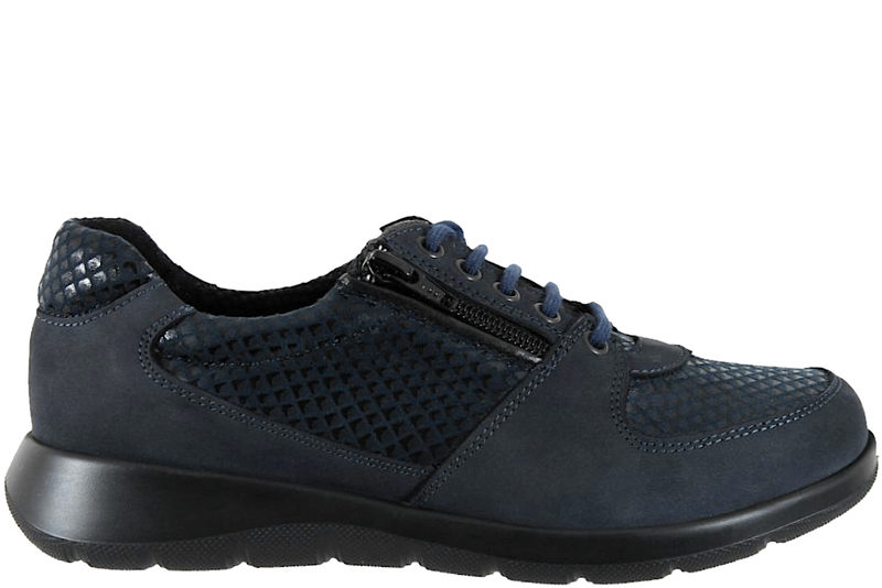NEW FEET SKO I BLÅ RUSKIND OG TEKSTIL