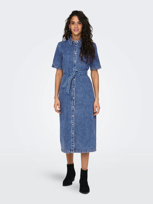 ONLY Jeanskleid »ONLLANA SS LONG DRESS DNM REA258 NOOS« Brusttasche
