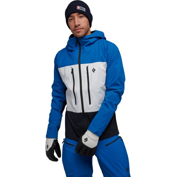 Veste ski de randonnée BLACK DIAMOND M DAWN PATROL HYBRID SHELL KINGFISHER WHITE BLACK