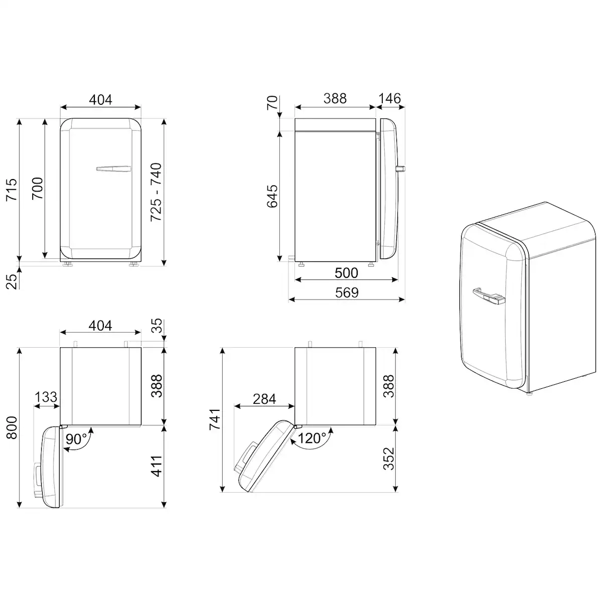 Smeg minikjøleskap FAB5LBL5